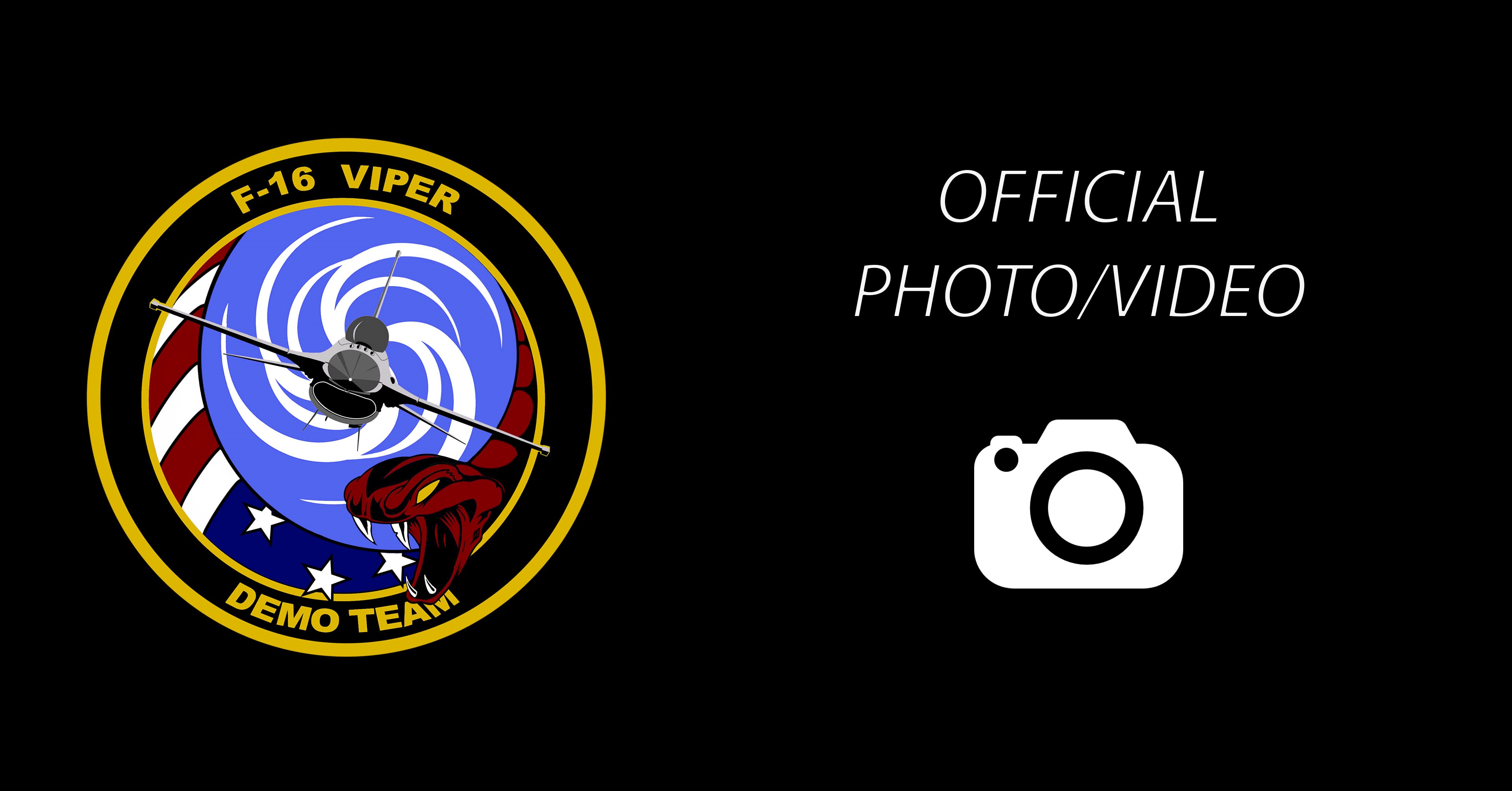 a graphic of the viper demo team logo, and a link to the official photo/video dvids page